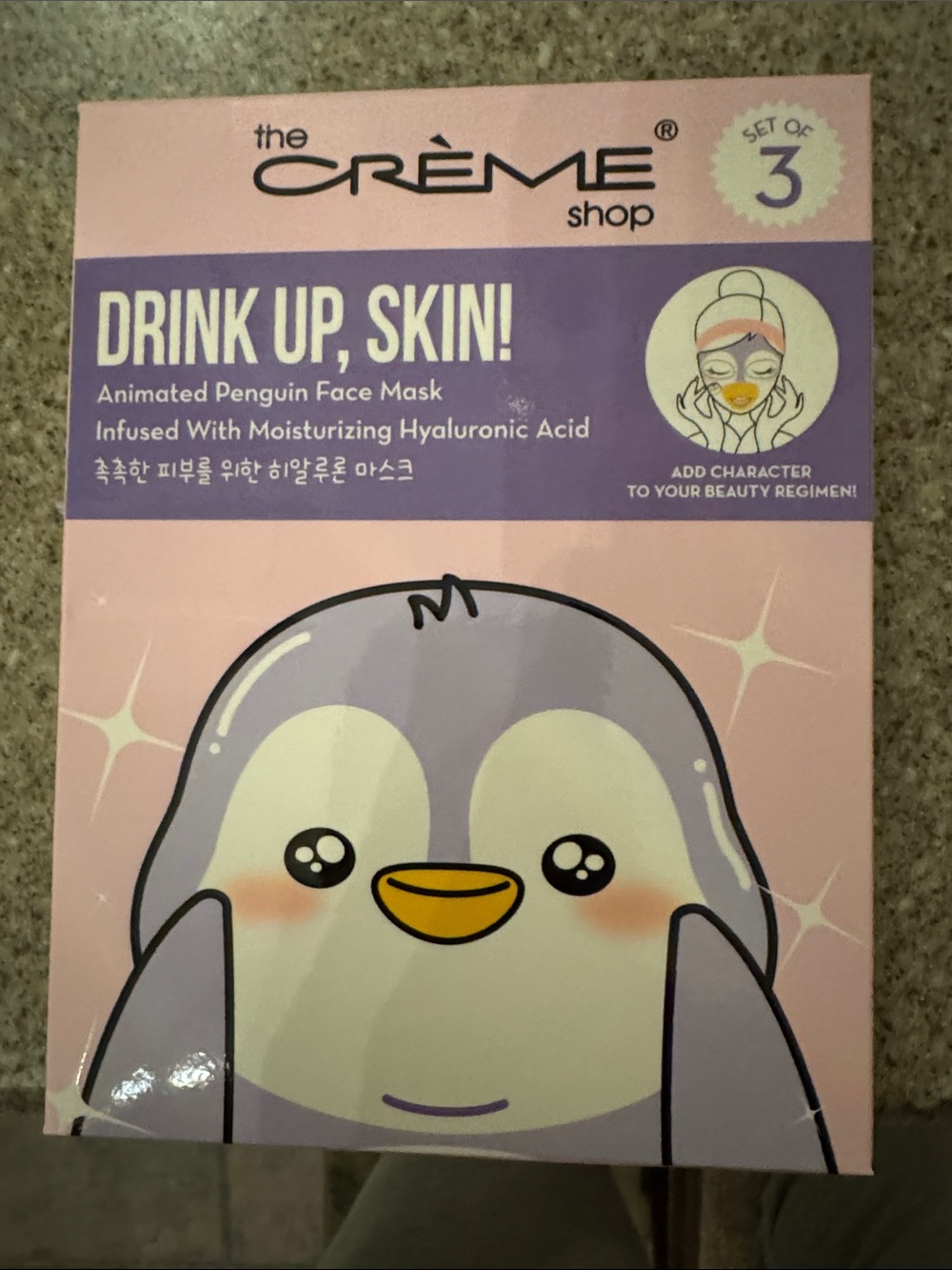 The Crème Shop Drink Up, Skin! Penguin Hydrating Sheet Mask - Pink